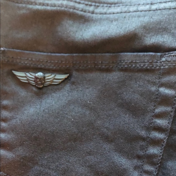 Rock & Republic Size 4 Wax Coated Black Jeans Neon - Picture 7 of 8